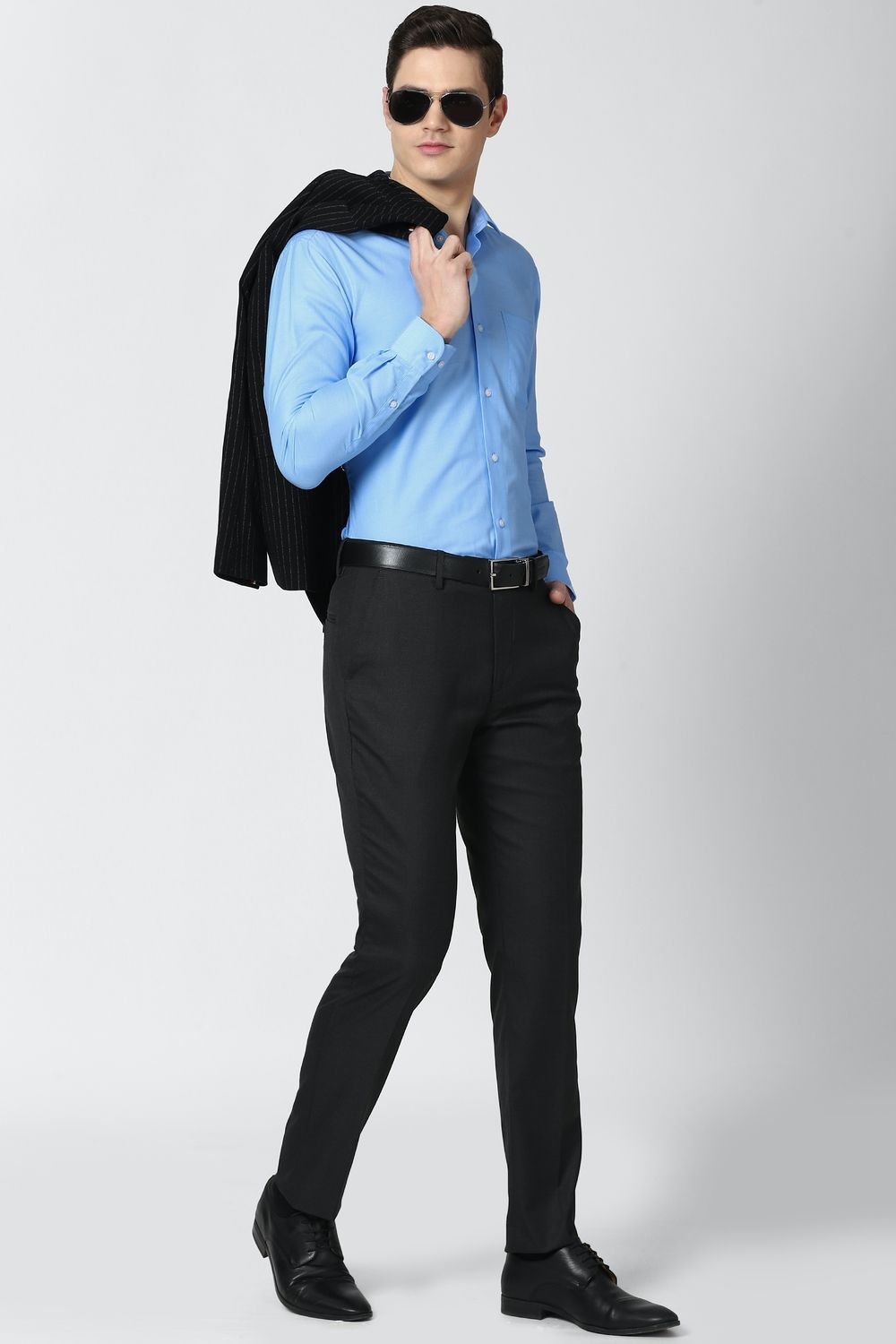 Men Blue Regular Fit Formal Full Sleeves Formal Shirt