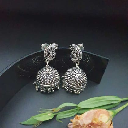 Fresh Purple Mango designer Jhumka (German Silver)