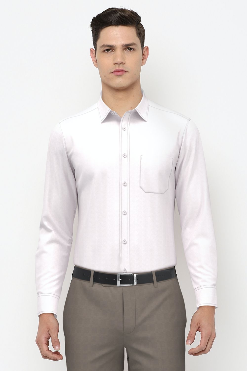 Men White Regular Fit Formal Full Sleeves Formal Shirt