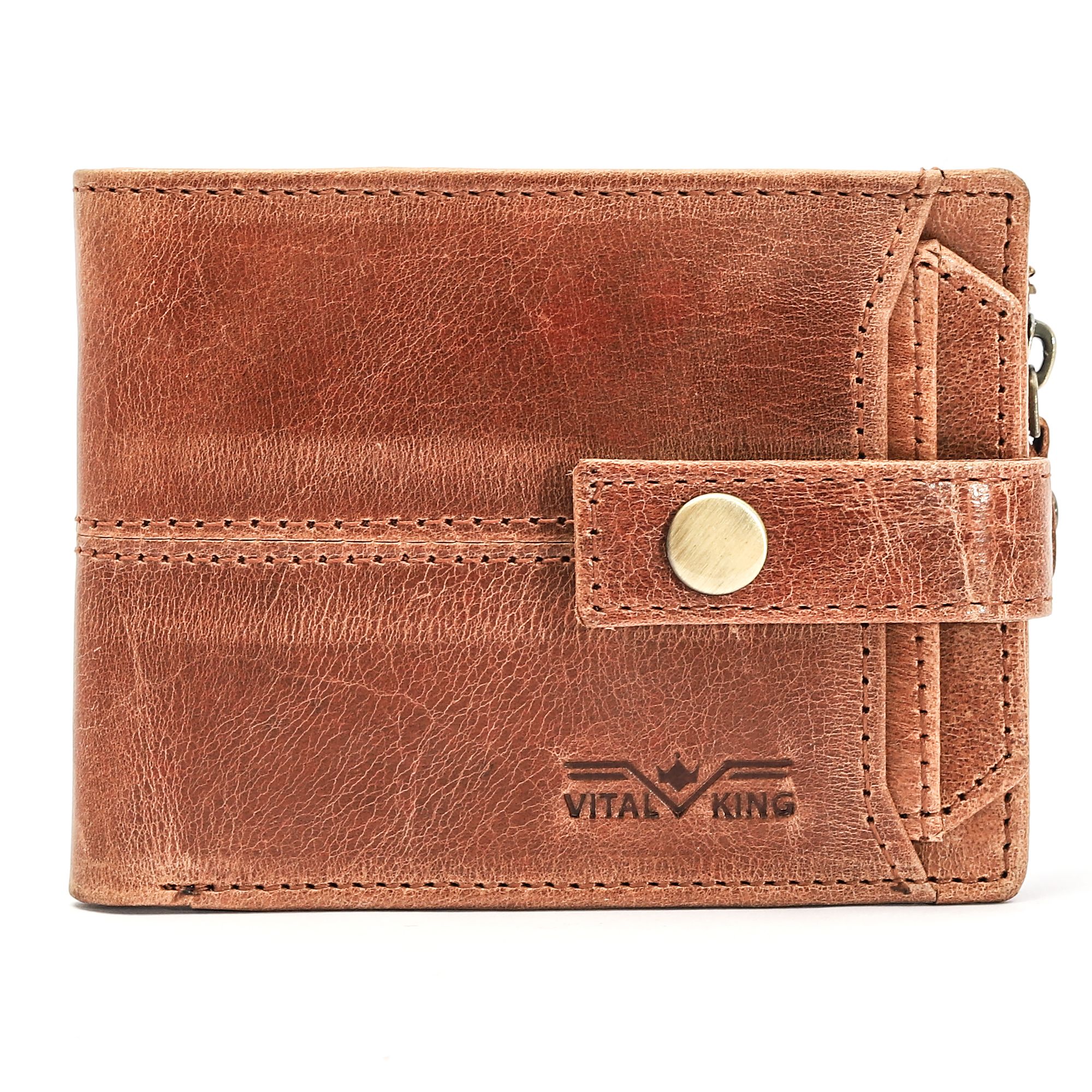 Vital King Men Trendy, Travel Tan Genuine Leather Wallet  (11 Card Slots)