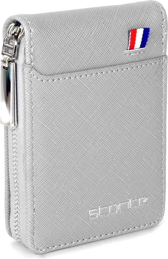 Men & Women Casual, Formal, Travel, Trendy Grey Artificial Leather Card Holder  (9 Card Slots)