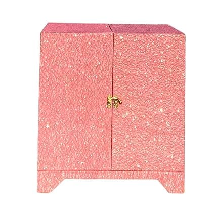 DELICE AU Premium Wooden Board Leather Finishing Surprise Cake Box With One Drawer Gift Box For DIY Customized Photo And Party Decoration | Wedding Gift | Anniversary Gift (Light Pink)