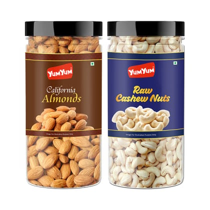 Yum Yum California Almonds & Cashews 1kg (2 x 500g)