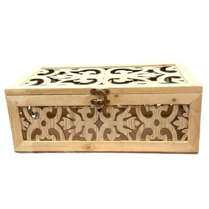 DELICE AU Classic Decorative Empty Gift Box | Wooden unique box for diwali, anniversary, birthday