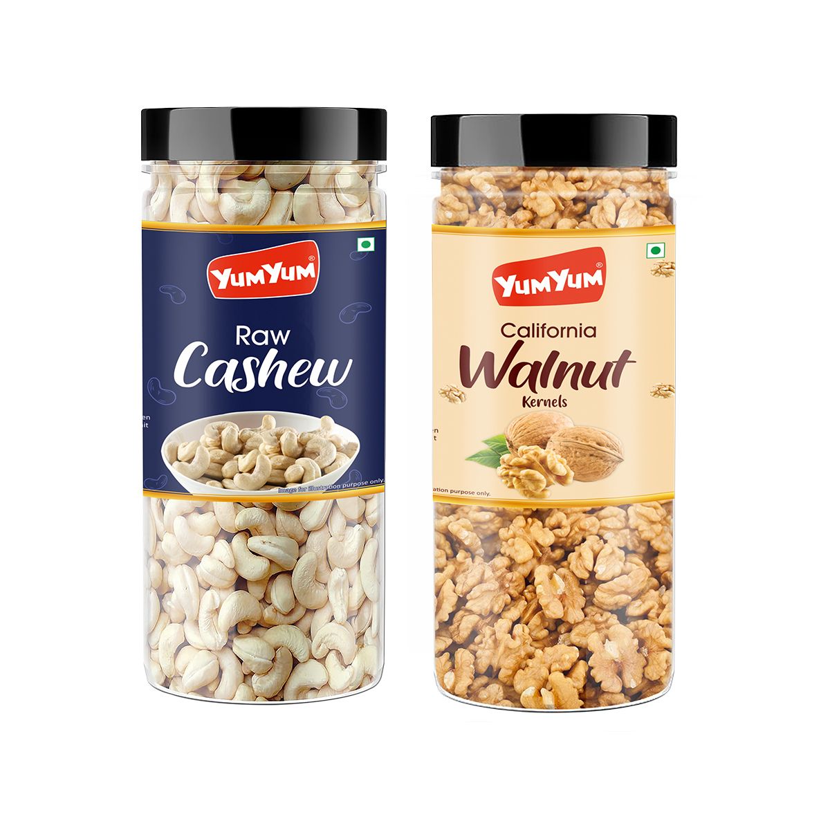 Yum Yum Cashews (Kaju) & Walnut Kernels (Akhrot Giri) 300g (2x 150g)