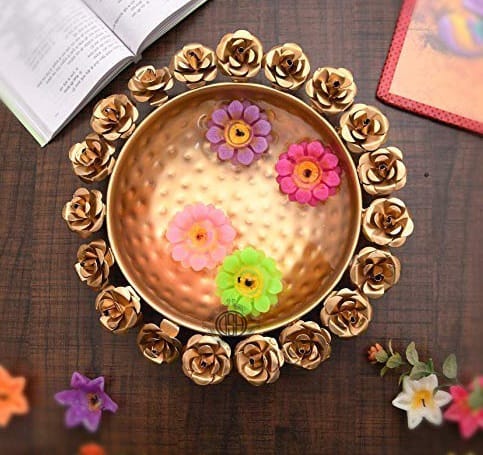 Urli Bowl for Floating Candles and Flower for Diwali Home Decoration Table Decor. (Urli -R9)