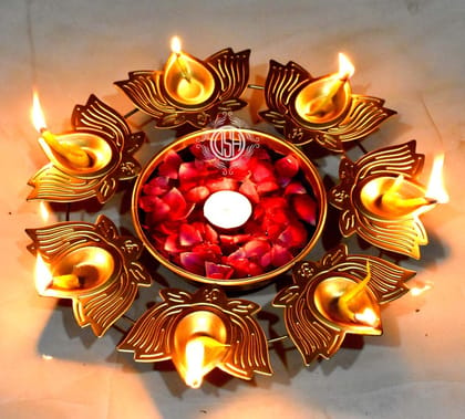 Urli Bowl Handcrafted Bowl for Flowers and T- Light Candles Table Decor Diwali Home Decor Decoration. (Peacock Urli).