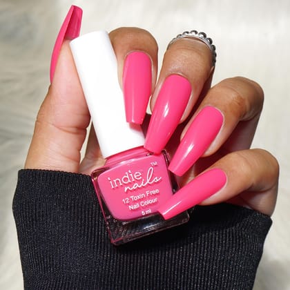 Indie Nails Strawberry Shots is Free of 12 toxins vegan cruelty-free quick dry glossy finish chip resistant. Pink Colour shade Nail polish, enamel, lacquer, paint Liquid: 5 ml