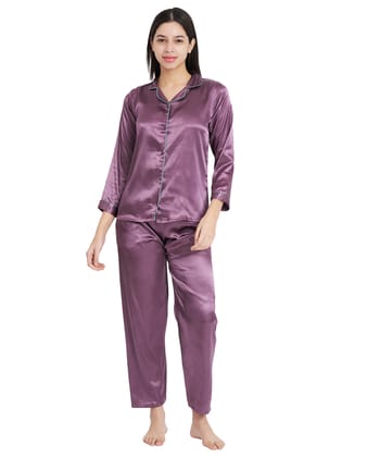 KOI SLEEPWEAR Premium Satin Night Suit Lavender