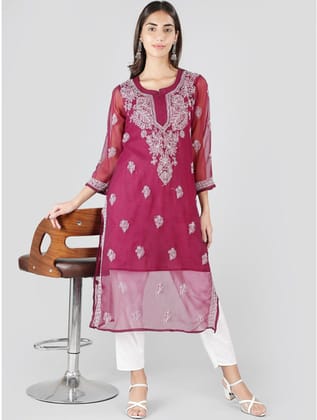 Gala Booti Wine Kurti For Women