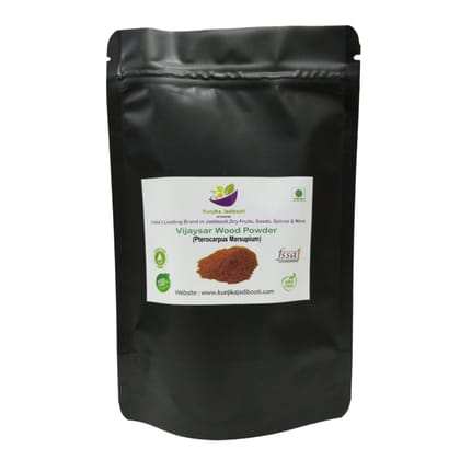 Kunjika Jadibooti Vijaysar Lakdi Powder - Vijaysaar Wood - Bijasal - Indian Kino - Pterocarpus Marsupium Powder - 100 gm