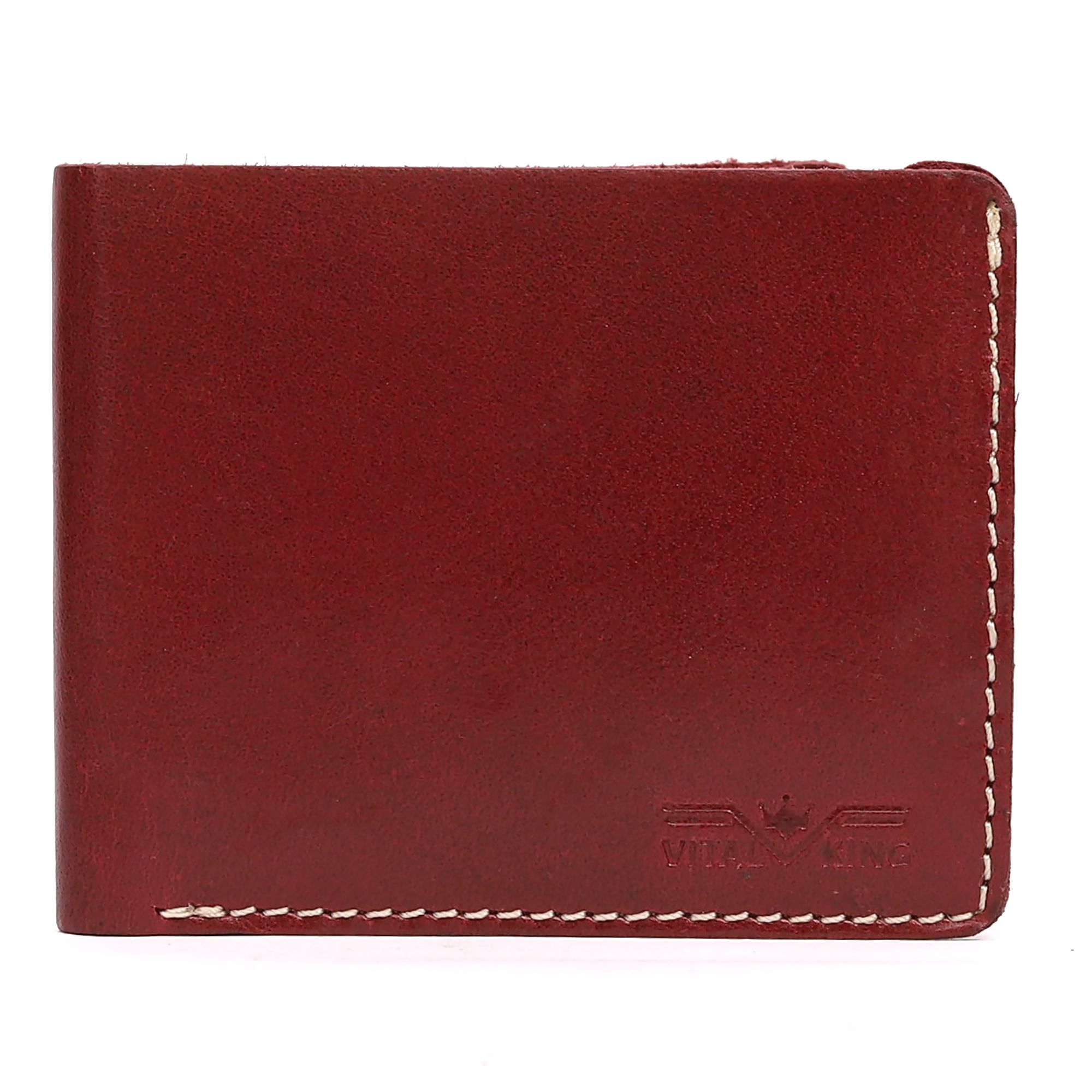 Vital King Men Trendy Red Genuine Leather RFID Wallet  (8 Card Slots)