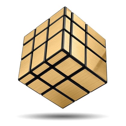 MANNAT Mirror Cube 3x3(Mirror Gold) Magic High Speed Cube for Kids & Adults Speedy Stress Buster Brainstorming Puzzle(Pack of 1)