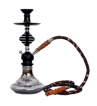 Puff King Hookah Pot Set Black Tall Smoking Glass Hookah for Flavour Hukkah (15 Inches)