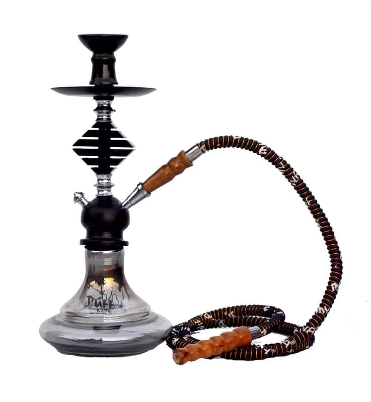 Puff King Hookah Pot Set Black Tall Smoking Glass Hookah for Flavour Hukkah (15 Inches)