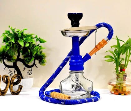 Puff King Hookah Pot Set, Latest Model Chico Glass Hookah Decorative Stylish Hookah for Flavour Hukkah.(HUK-5029-MYA-CHIKO) (Blue)