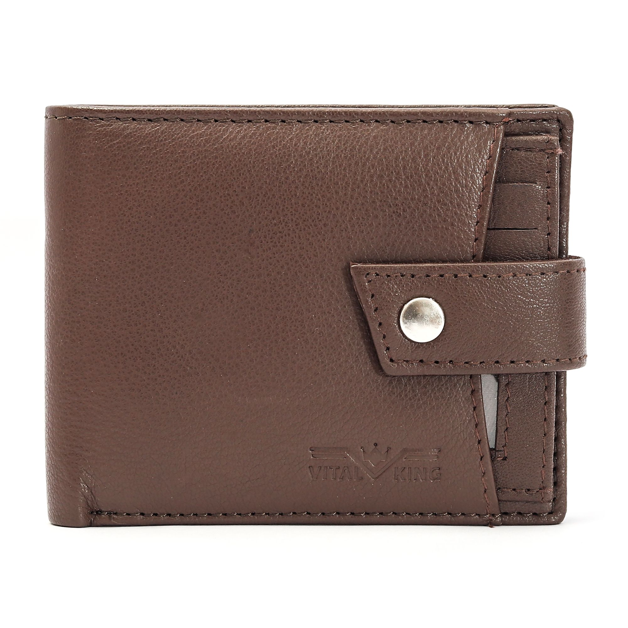 Vital King Men Trendy, Travel Brown Genuine Leather RFID Wallet  (8 Card Slots)