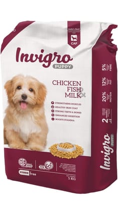 INVIGRO Puppy Chicken Fish Milk Dry Dog Food - (5 KG)