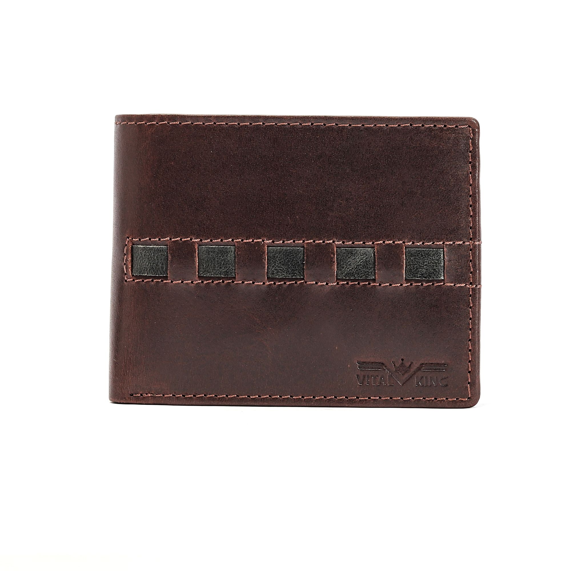 Vital King Men Trendy Brown Genuine Leather RFID Wallet  (9 Card Slots)