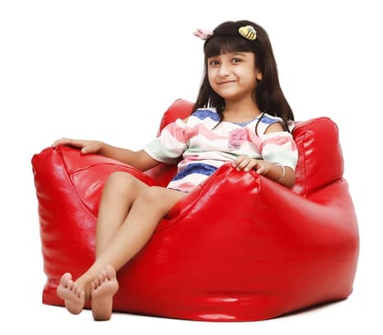 Ink Craft Disney Racing Red Faux Leather Kids' Bean Bag Chair Cover - Durable and Stylish Material, Ideal for Active Play and Lounging (Beans Not Included)