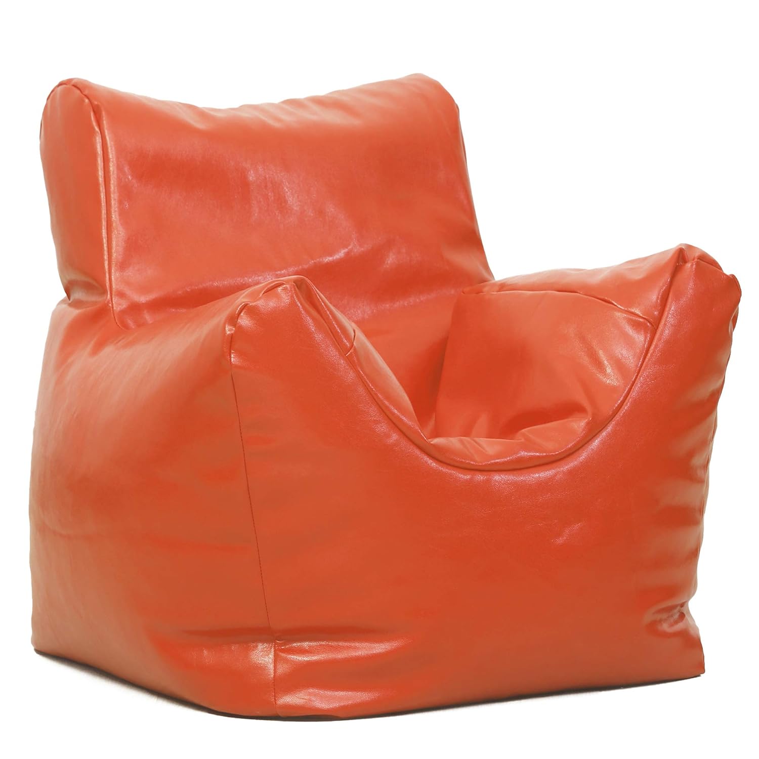 Ink Craft Disney-inspired Medium Orange Faux Leather Kids' Bean Bag Chair Cover - Fun and Vibrant Design, Durable Material, Ideal for Playrooms and Bedrooms (Beans Not Included)