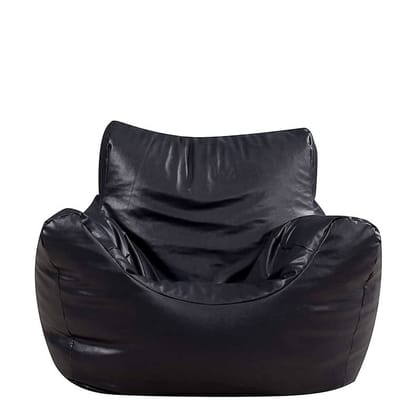 Ink Craft Disney Midnight Black Faux Leather Kids' Bean Bag Chair Cover - Sleek and Modern Design, Perfect for Any Playroom or Bedroom (Beans Not Included)