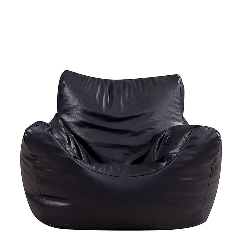 Ink Craft Disney Midnight Black Faux Leather Kids' Bean Bag Chair Cover - Sleek and Modern Design, Perfect for Any Playroom or Bedroom (Beans Not Included)