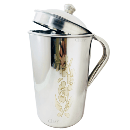 Fancy Stainless Steel Flower Desing Printed Jug 2 Ltr