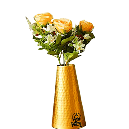 PALMY Metal Gold Flower Vase for Vintage Antique Home Decor