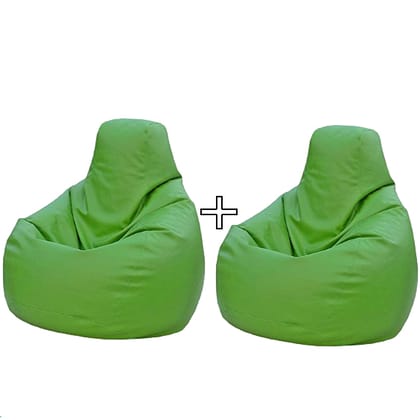 Ink Craft Exclusive Offer: XL Green Faux Leather Bean Bag Cover Combo - Beans Not Included! Buy One, Get One Free - Elevate Your Comfort and Style