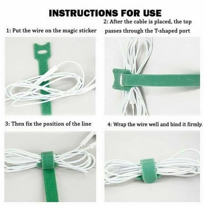 Shanaya Cable Ties Reusable - Cable Straps Multi-Purpose (Best for Cable Safety) Tie Wraps Fastening Straps Used for Headphones Phones Electronics PC Wire Cable Tidy Management Pack of 20 Pcs