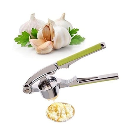 Shanaya Stainless Steel Garlic Press Quick Hand Squeeze Manual Garlic Ginger Presser Crusher Masher Pack of 1.