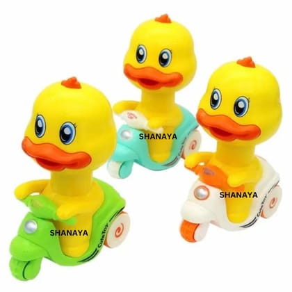 SHANAYA Unbreakable Press and Go Toys Pull Back for Infants Toddlers Kids Babies Girls Boys (Duck 1 Piece)