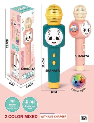 SHANAYA Musical Singing Microphone Toy for Kids with Lights, in Built Speaker & Songs for Girls Boys Random Color 1 Piece