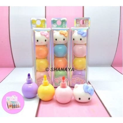 SHANAYA 3 Color Pastel Highlighter Marker Pen Stationery Return Gifts School Supplies For Girls Boys Kids (Pack Of 5 Set)