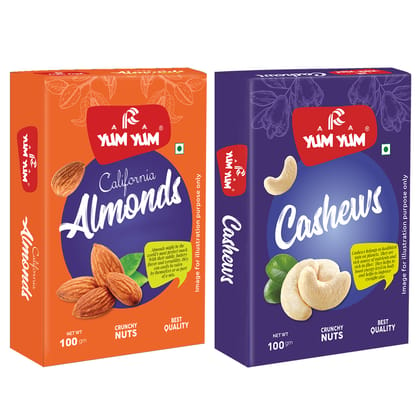 YUM YUM Almonds & Cashews 200g (2 x 100g)