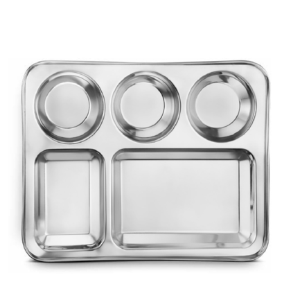 100% Stainless Steel Mirror Finish Bhojan Thali 1 Pc