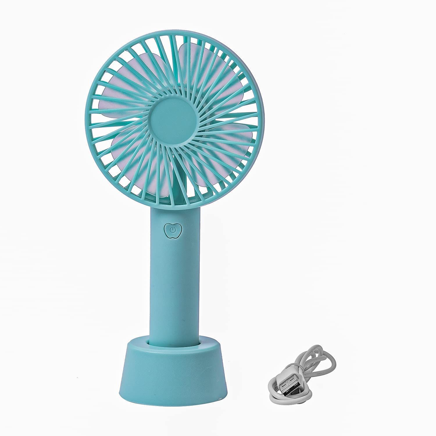 Mini Portable USB Hand Fan Built-in Rechargeable Battery Operated Table Fan -Handy Base For Home Office Indoor Outdoor Travel (Multicolour) (USB-Fan)