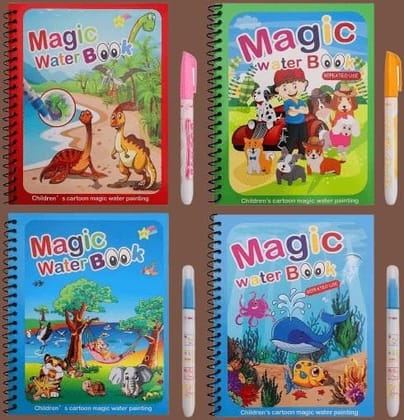 Reusable Magic Water Painting Book Pack of 4