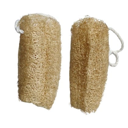 Natural Organic Round Body Scrubber Loofah for Bathing | Face, Back and Body Scrubber for Men Women (Pack of 2)