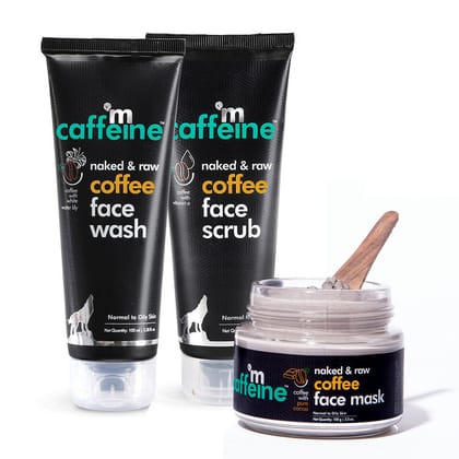 MCaffeine Deep Pore Cleansing Regime - Removes Tan & Excess Oil - Face Wash, Face Mask, Face Scrub (300 g)