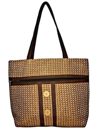 SS Eco-Life Jute Handbag for Women - Stylish and Sustainable Design with Two Compartments and Inside Zipper Pocket. Spacious, Heavy-Duty, and Durable for Long-Lasting Quality.