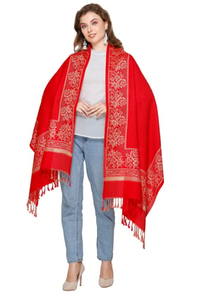 KTI Acrylic/Viscose Stoles for women with a Wool Blend for Winter, measuring 28 x 80 inches Made In India.