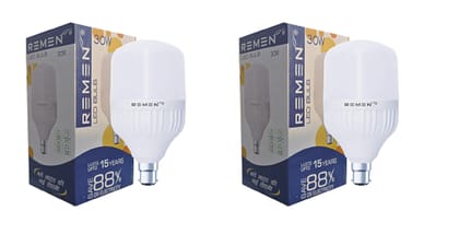 REMEN B22 30W LED Bulb, High Wattage Jumbo Led Bulb 30 Watt Cool Day Light - (White, Pack of 2)