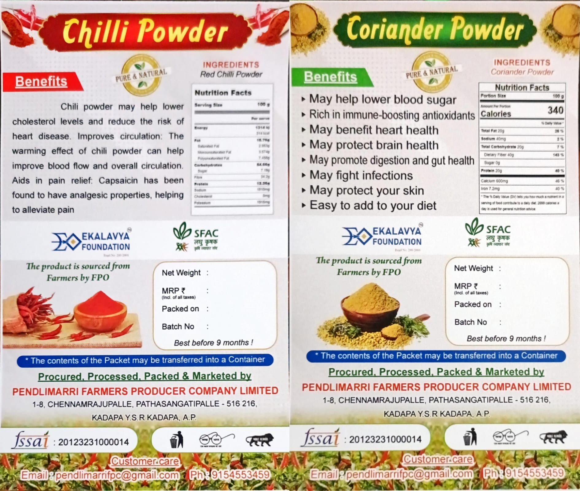 Chilli Powder & Coriander Powder Combo Pack