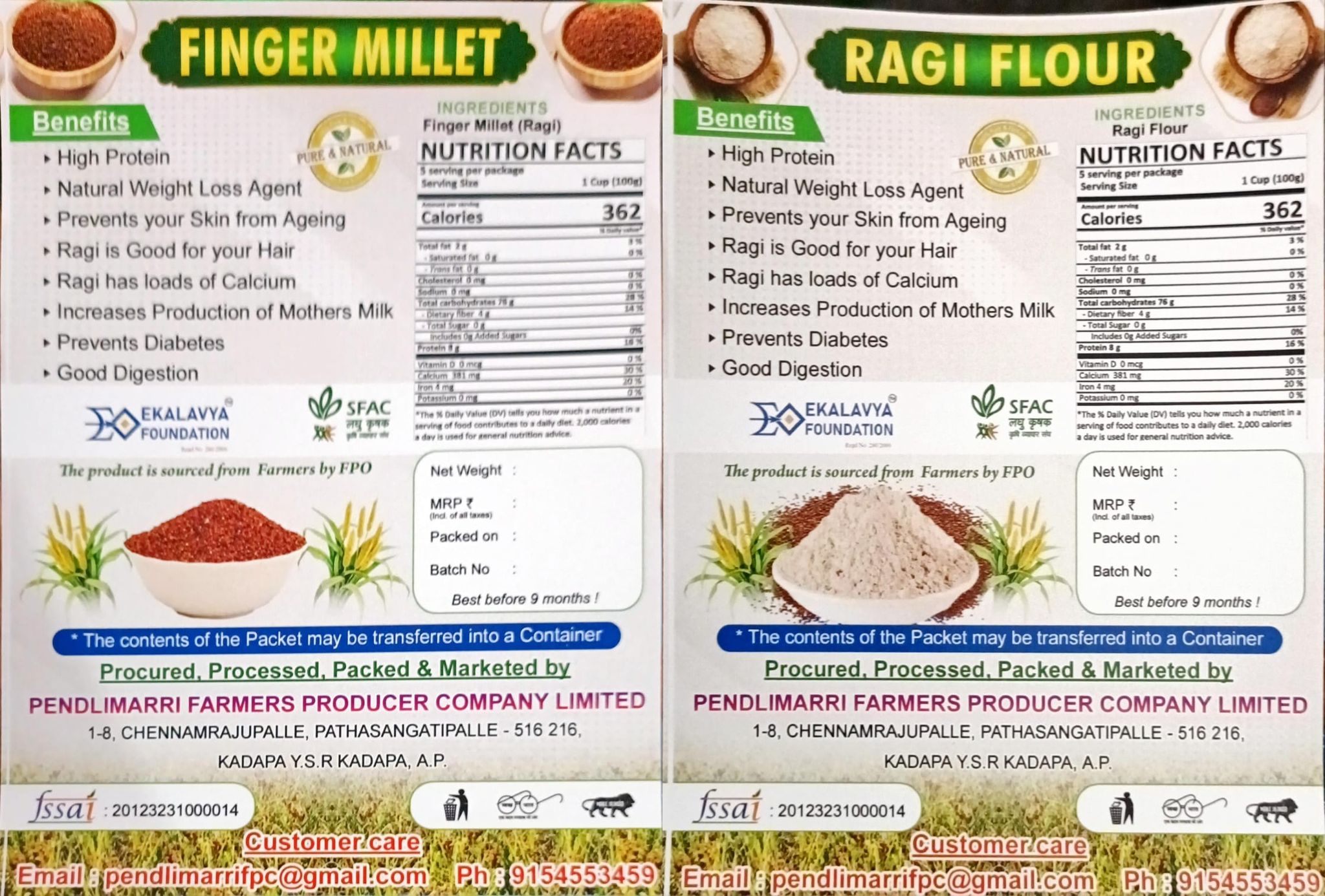 Finger millet and Ragi Flour Combo Pack