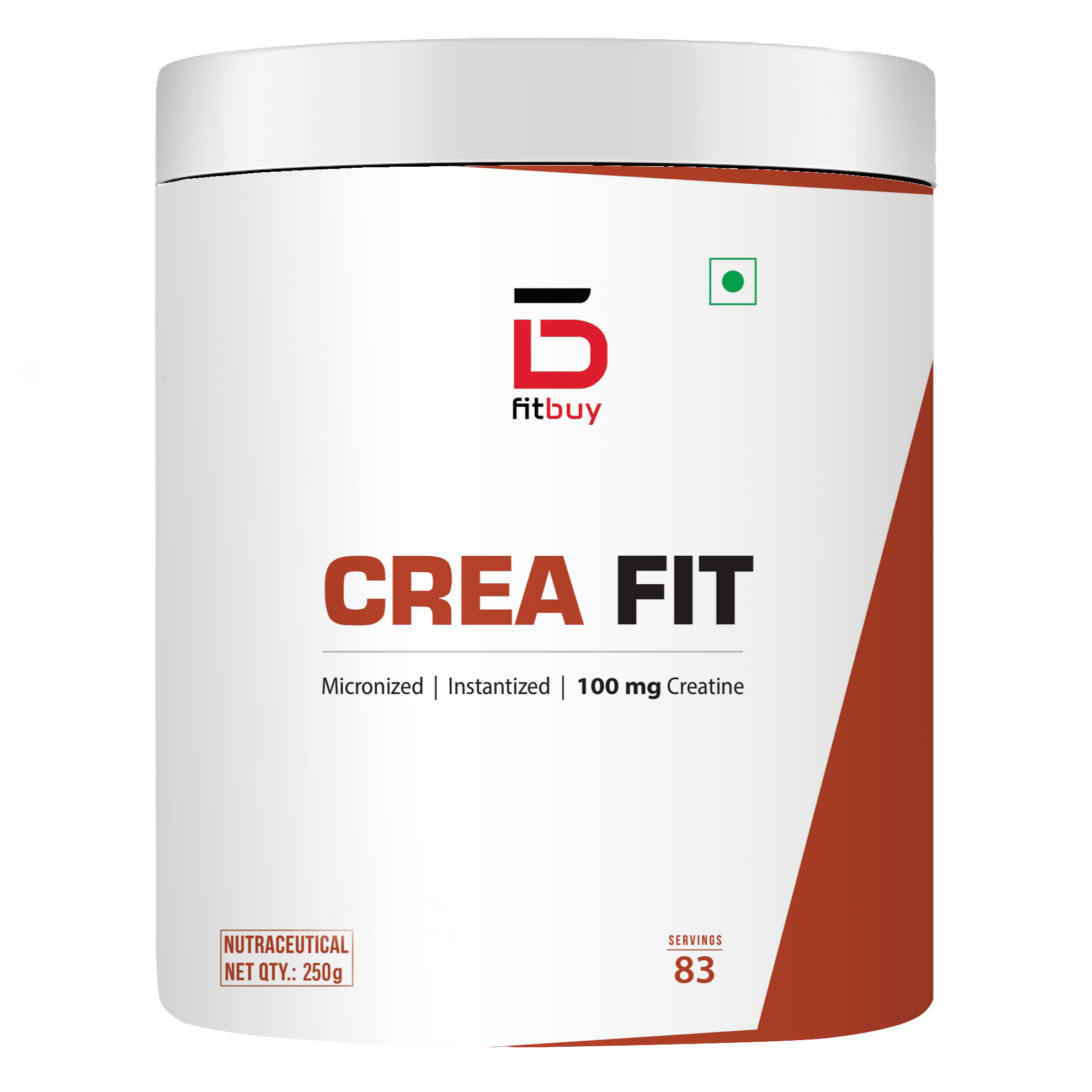 Fitbuy CreaFit - Creatine Monohydrate 100g (Unflavoured) Micronized, Instantized, Tested for Purity, Rapid Absorption, Enhanced Muscle Strength, Muscle Power, Boost Performance, Fuels Muscles, Intense Energy, Support Muscle Mass, 33 Serving