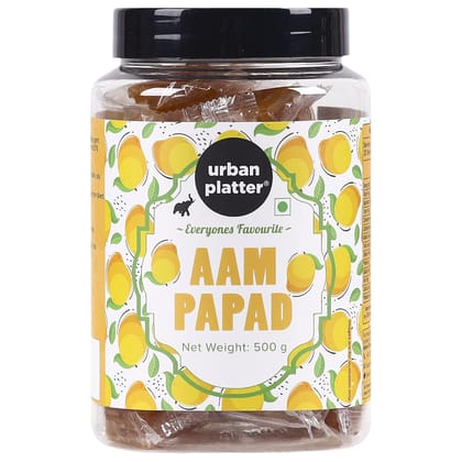 Urban Platter Aam Papad, 500g | Sweet and Tangy | Real Mango Pulp | For All Ages | Kid friendly