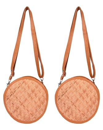 DIVINE LIFE BAMBOOS Handmade Women's Shoulder Bag - Pack of 2 (Multi-Coloured, DBB_44)