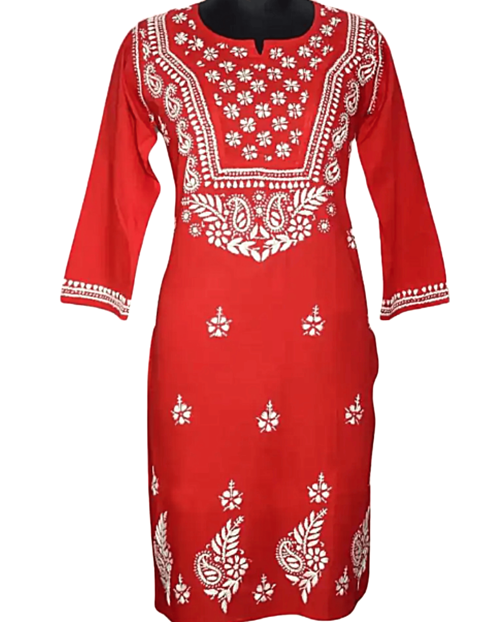 Chikankari Red Kurta